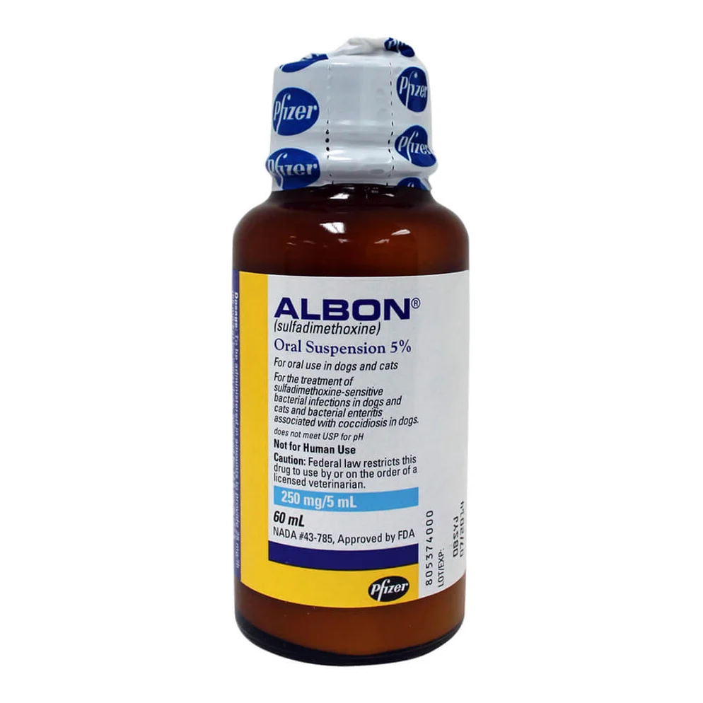Buy Albon 5% (sulfadimethoxine) Oral Suspension for Dogs & Cats Online