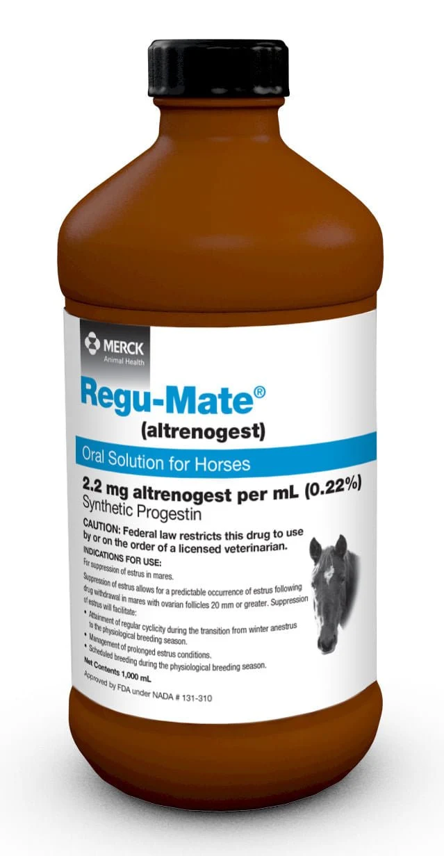 Regu-Mate (altrenogest) Oral Solution for Horses, 1000mL Shop Regu-Mate (altrenogest) Oral Solution for Horses, 1000mL Online
