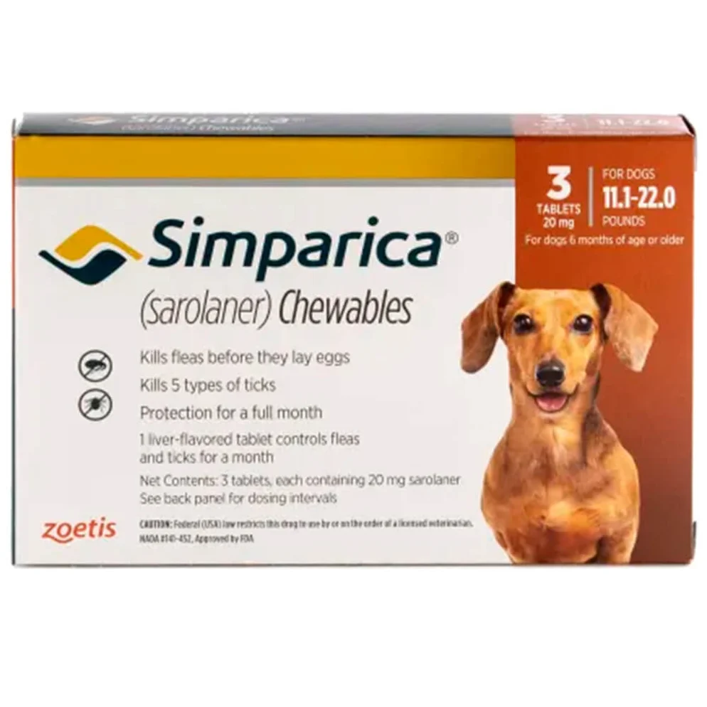 Buy Simparica (sarolaner) Chewable Tablets for Dogs Online